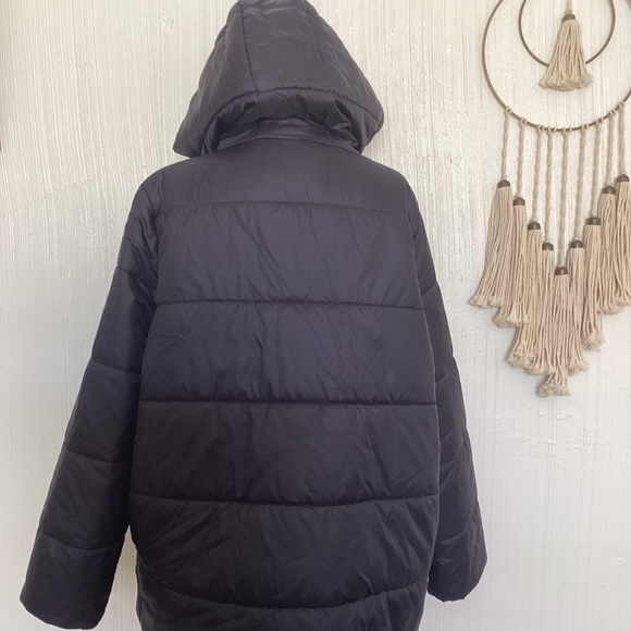 $388 Eileen Fisher Eggshell Recycled Nylon Short Puffer Coat Navy Ink Blue S - Picture 2 of 13